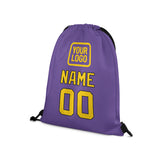 Custom Light Purple Gold Drawstring Bag