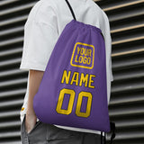 Custom Light Purple Gold Drawstring Bag