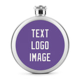 Custom Light Purple White Hip Flask