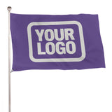 Custom Light Purple White Flag