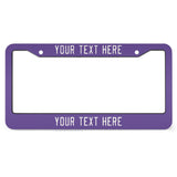 Custom Light Purple White License Plate Frame