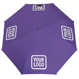Custom Light Purple White Automatic Umbrella