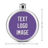 Custom Light Purple White Hip Flask
