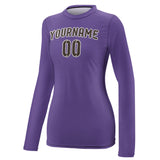 Custom Light Purple Brown Women's Long-Sleeve Shirt