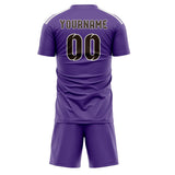 Custom Light Purple Brown Soccer Jersey