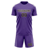 Custom Light Purple Brown Soccer Jersey