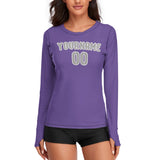 Custom Light Purple Gray Women's Long-Sleeve Shirt