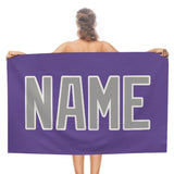 Custom Light Purple Gray Beach Towel