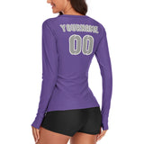 Custom Light Purple Gray Women's Long-Sleeve Shirt
