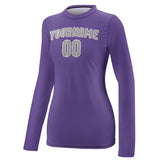 Custom Light Purple Gray Women's Long-Sleeve Shirt