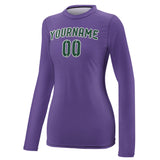 Custom Light Purple Green Women's Long-Sleeve Shirt