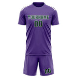 Custom Light Purple Green Soccer Jersey