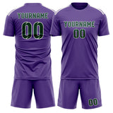 Custom Light Purple Green Soccer Jersey