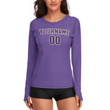 Custom Light Purple Purple Women's Long-Sleeve Shirt