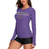 Custom Light Purple Purple Women's Long-Sleeve Shirt