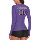 Custom Light Purple Purple Women's Long-Sleeve Shirt