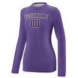 Custom Light Purple Purple Women's Long-Sleeve Shirt