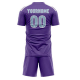 Custom Light Purple Light Blue Soccer Jersey