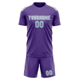 Custom Light Purple Light Blue Soccer Jersey