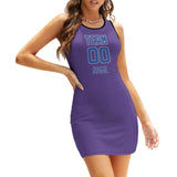 Custom Light Purple Sky Blue Sleeveless Vest Dress