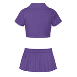 Custom Light Purple Sky Blue Cheerleading Uniform Set