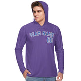Custom Light Purple Sky Blue UV-Hoodie