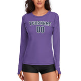 Custom Light Purple Blue Women's Long-Sleeve Shirt