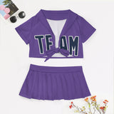 Custom Light Purple Blue Cheerleading Uniform Set