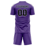 Custom Light Purple Navy Soccer Jersey