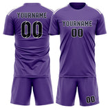 Custom Light Purple Navy Soccer Jersey