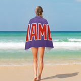 Custom Light Purple Orange Red Beach Towel