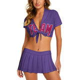 Custom Light Purple Pink Cheerleading Uniform Set