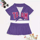Custom Light Purple Pink Cheerleading Uniform Set