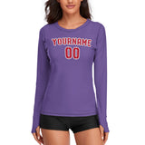 Custom Light Purple Red Women's Long-Sleeve Shirt