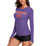 Custom Light Purple Red Women's Long-Sleeve Shirt