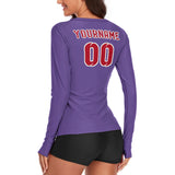 Custom Light Purple Red Women's Long-Sleeve Shirt