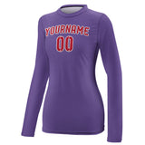 Custom Light Purple Red Women's Long-Sleeve Shirt