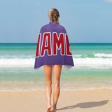 Custom Light Purple Red Beach Towel