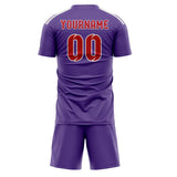 Custom Light Purple Red Soccer Jersey