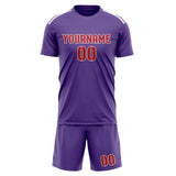 Custom Light Purple Red Soccer Jersey