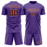 Custom Light Purple Crimson Red Soccer Jersey