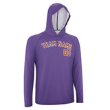 Custom Light Purple Coral Red UV-Hoodie