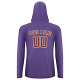 Custom Light Purple Coral Red UV-Hoodie