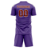 Custom Light Purple Coral Red Soccer Jersey