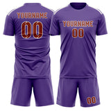 Custom Light Purple Coral Red Soccer Jersey