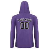 Custom Light Purple Black UV-Hoodie