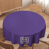 Custom Light Purple White Round Table Cloth