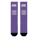 Custom Light Purple White Knee-High Sock