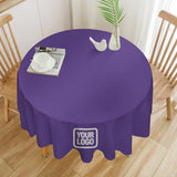 Custom Light Purple White Round Table Cloth