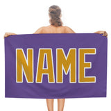 Custom Light Purple Yellow Beach Towel